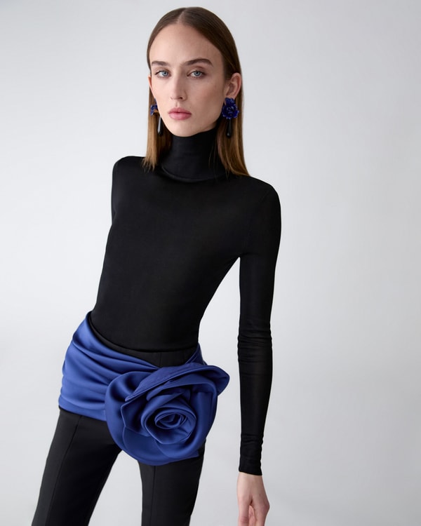 Sheer Turtleneck Sweater